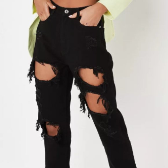 Missguided Riot High Rise Ripped Jeans - Picture 5 of 5